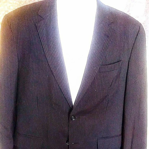 Jo's. A. Bank. Dark Grey White Stripe Blazer 42R - Picture 2 of 4